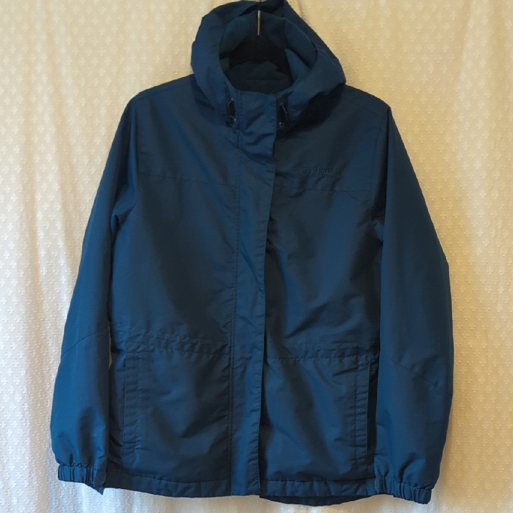 Magellan Outdoor Women's Lightweight Hooded Full Zip Jacket Teal, Medium